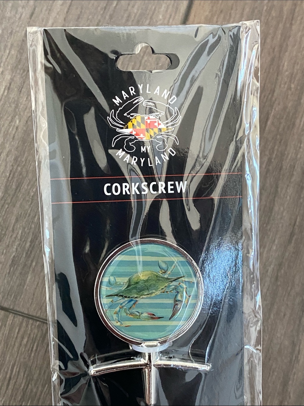 Maryland Crab Corkscrew - Green & Blue Crab Design